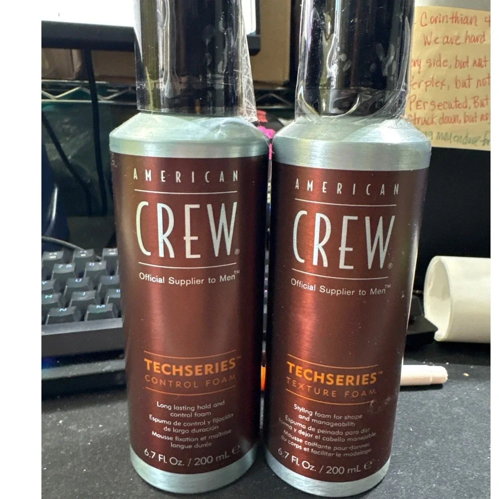 American Crew Techseries Control Foam and Texture Foam Duo 6.7oz 200ml Set of 2